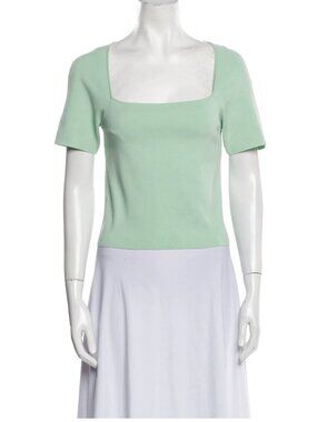 Alice + Olivia Square Neckline Short Sleeve Crop Top Size: L